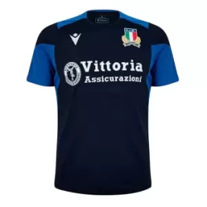 Image of Macron Italy Rugby Training Top 2023 2024 Adults - Blue
