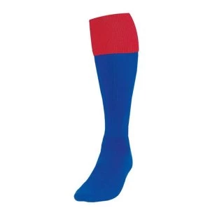 Image of Precision Royal/Red Turnover Football Socks UK Size Junior 12-2