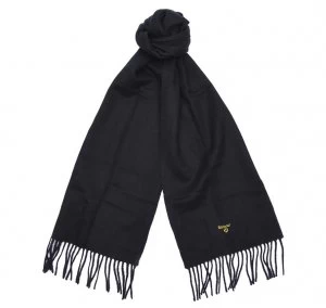 Image of Barbour Mens Plain Lambswool Scarf - Black