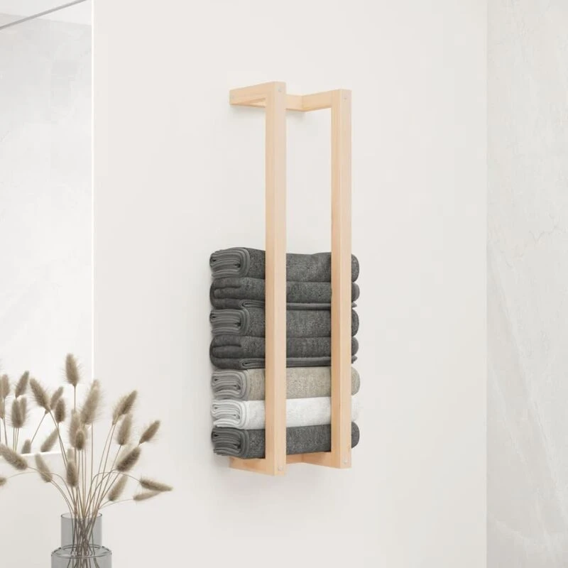 Image of vidaXL Towel Rack 23X18X90cm Solid Wood Pine L, Brown 822397