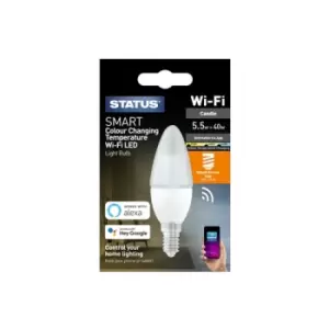 Image of Status Smart 5.5w Pearl CCT LED Candle Bulb - SES