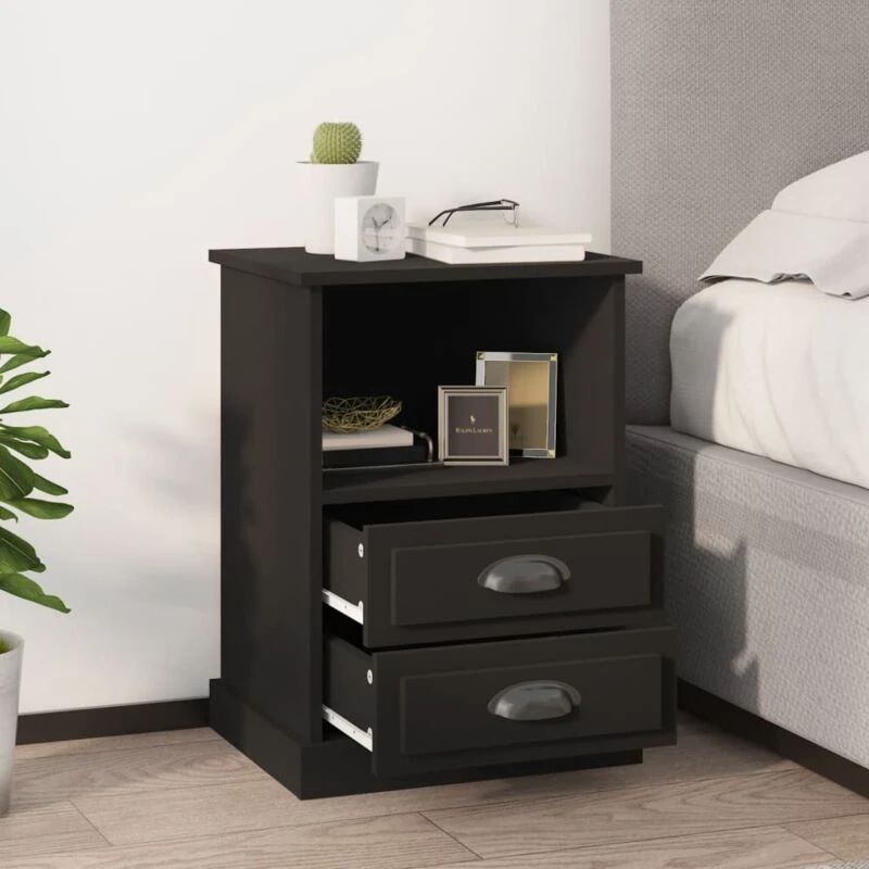 Image of VIDAXL Bedside Cabinets 2 pcs Black 43x36x60cm Vidaxl 8720845792213