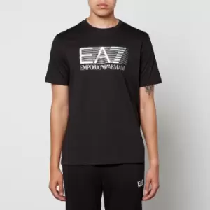 Image of EA7 Logo Stretch Cotton-Jersey T-Shirt - M