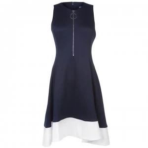 Image of DKNY Zip Detail Dress - Navy/Cloud