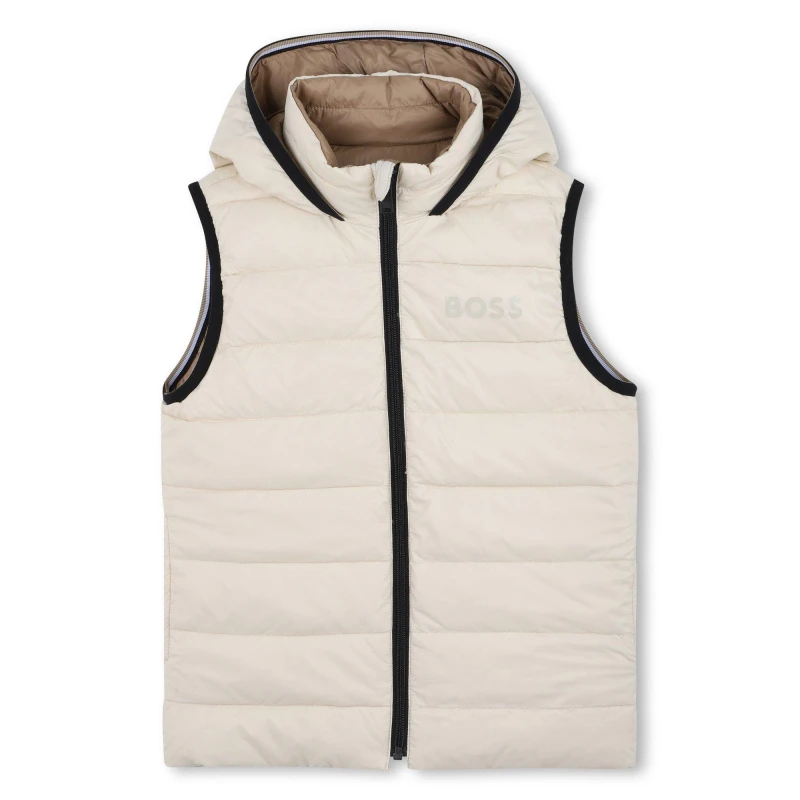 Image of Boss Kids Reversible Sleeveless Gilet Sand male 4Y