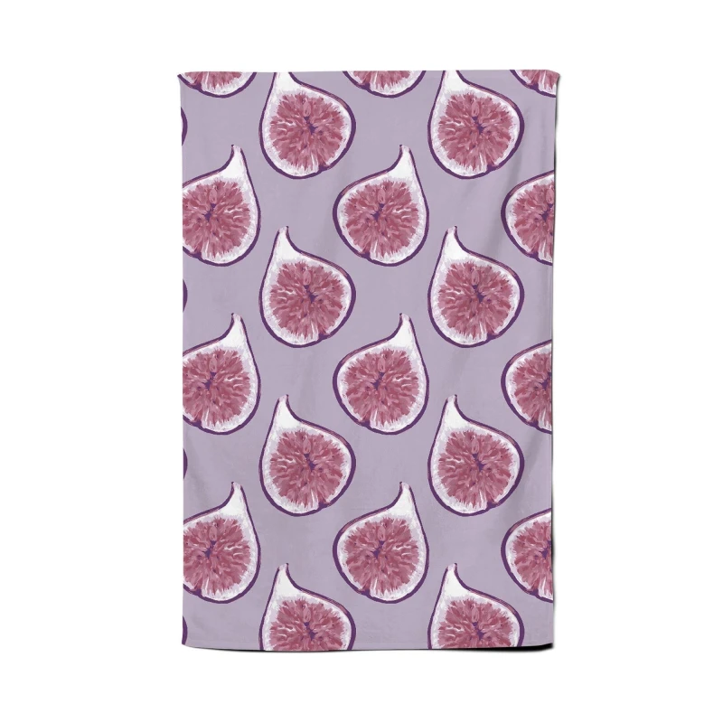 Image of Warren Reed - Designer Modern Fig Pattern Tea Towel in Purple Purple Unisex