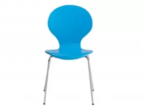 Image of LPD Ibiza Set of 4 Blue Moulded Dining Chairs