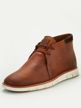 Image of Barbour Boughton Leather Flexi Desert Boots - Amber