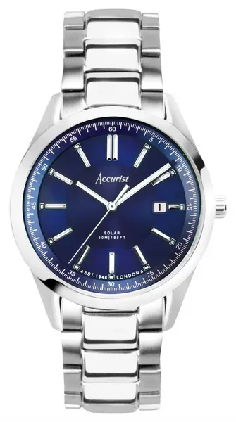 Image of Accurist 74019 Everyday Solar (40mm) Blue Dial / Stainless Watch