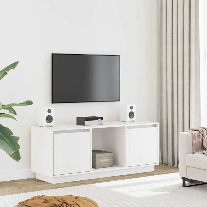 Image of VIDAXL TV Cabinet White 110.5x35x44cm Solid Wood Pine Vidaxl 8720286923214