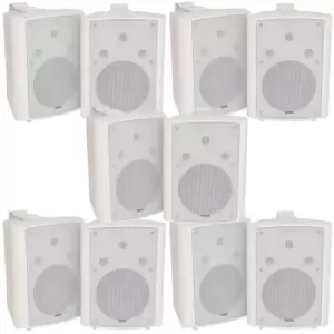 Image of 10x 180W White Wall Mounted Stereo Speakers 8" 8Ohm LOUD Premium Audio & Music