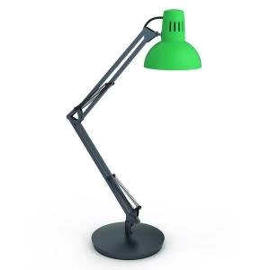 Image of Alba Architect LED Desk Lamp Green Flexible at base, arm and head