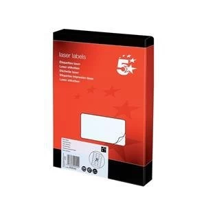 Image of 5 Star Multipurpose Labels Laser 21 per Sheet 63.5x38.1mm White 5250 Labels