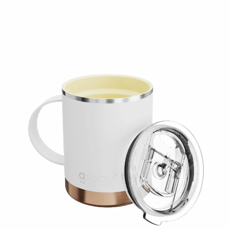 Image of asobu Ultimate Stainless Steel Ceramic Inner Coating Mug 400ml Baby White White unisex
