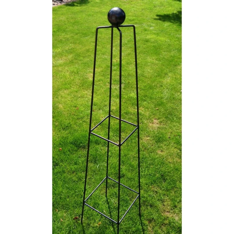 Image of Poppy Forge Classic 6ft Obelisk - Garden Plant Support - Solid Steel - Black Unisex