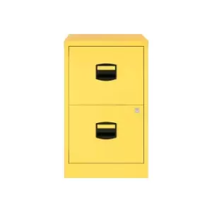 Image of Bisley 2 Drawer A4 Filing Cabinet, Yellow