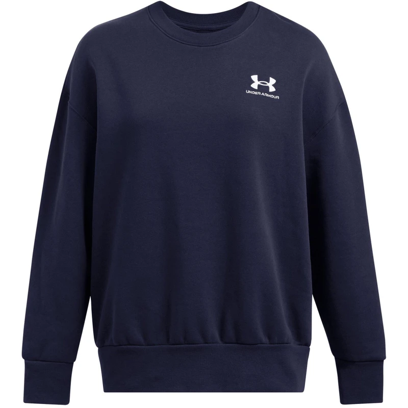 Image of Under Armour Womens Essential Fleece Crew Sweatshirt Blue female 10 (S)