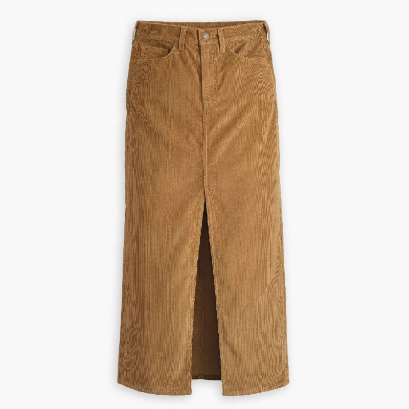 Image of Levis ANKLE COLUMN SKIRT womens Skirt in Brown