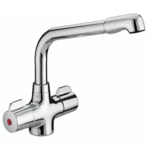 Image of Manhatan Kitchen Sink Mixer Tap Double Lever Modern Easyfit Chrome - Bristan