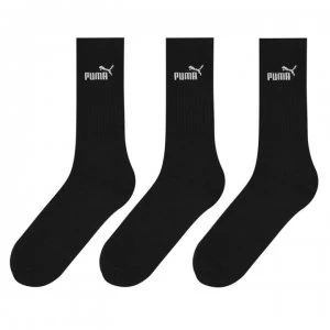 Image of Puma 3 Pack Crew Socks Mens - Black