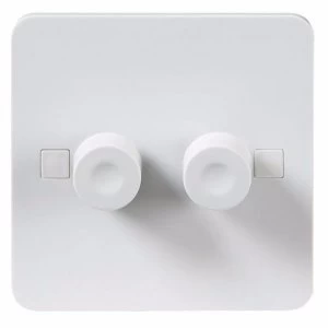 Image of KnightsBridge Pure 4mm 40-400W White 2G 2 Way 230V Electric Dimmer Switch