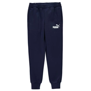 Image of Puma Tapered Fleece Pants Junior Boys - Navy/White