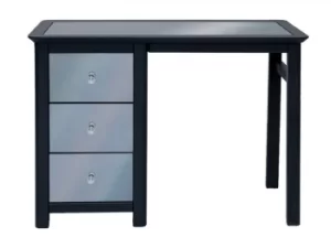 Image of Core Ayr Carbon Grey Single Pedestal Mirrored 3 Drawer Dressing Table Flat Packed