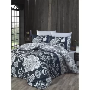 Image of 121VCF83231 Crista White Grey Satin Super King Quilt Cover Set (BL)