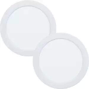 Image of 2 PACK Wall / Ceiling Flush Downlight White Round Spotlight 10.5W LED 4000K