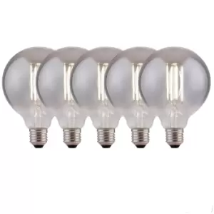 Image of 8 Watts G95 E27 LED Bulb Smoked Globe Cool White Dimmable, Pack of 5