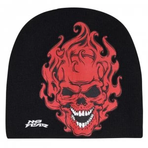 Image of No Fear Beanie Hat Junior Boys - Black/Red