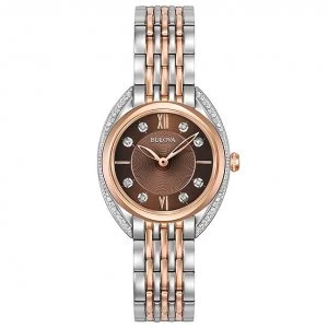 Image of Bulova Ladies Diamonds Two Colour Steel Bracelet Watch