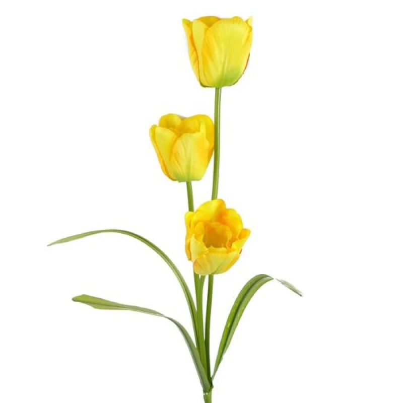 Image of Leaf 80cm Artificial Tulip Yellow Stem
