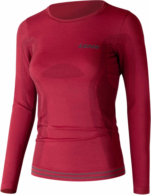Image of Lenz 6.0 Merino Round Neck Lady Longsleeve, red, Size S for Women