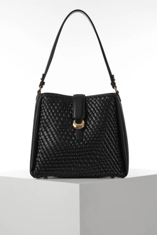 Image of Luella Grey Womens 'Flora' Weave Hobo in Black Female One Size