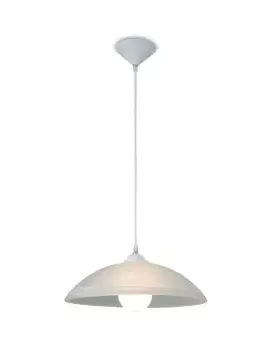 Image of Chester E27 Ceiling Dome Pendant, Frosted Alabaster Glass with White Suspension Kit