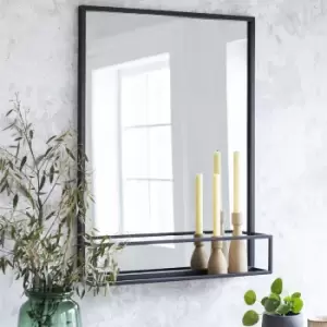 Image of Garden Trading Sapperton Mirror with Shelf in Black Iron