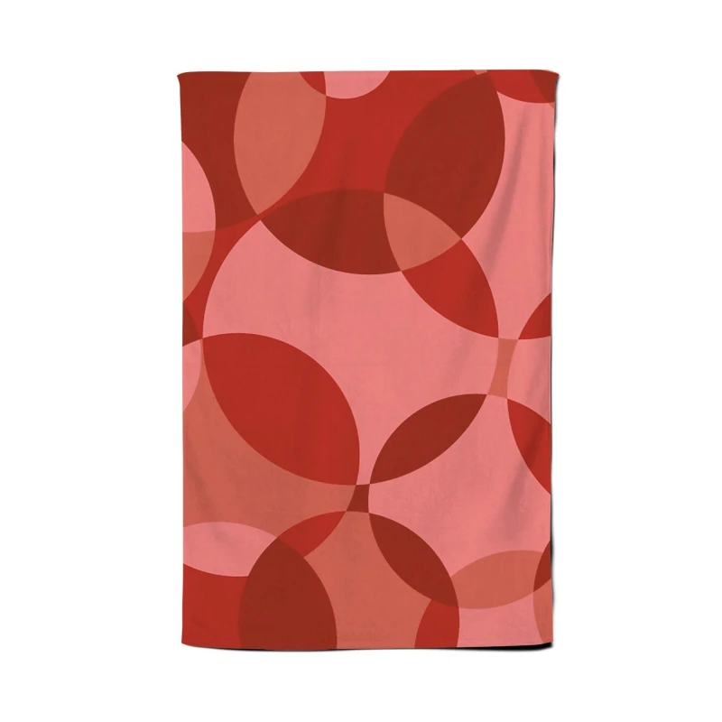 Image of Warren Reed - Designer Red Circle Pattern Tea Towel Red Unisex