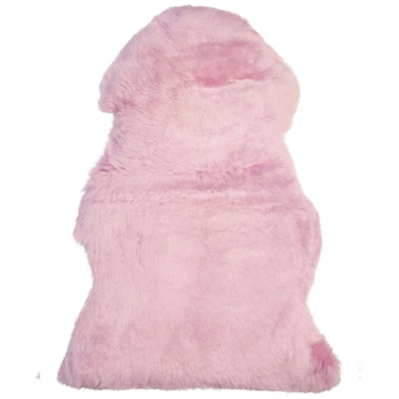 Image of Beliani Sheepskin Rug Uluru Pink 65 X 110 Cm