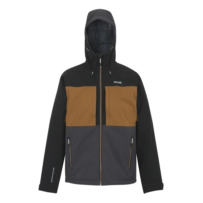 Image of Regatta Regatta Men Maland Insulated Breathable Waterproof Jacket in Brown Size: Medium Brown M Male 5063516129950