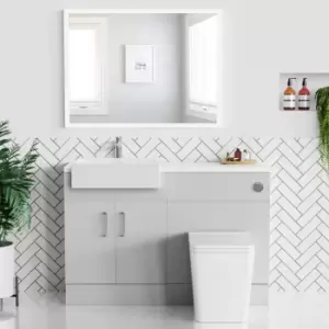 Image of 1200mm Grey Toilet and Sink Unit with Matt Worktop and Chrome Fittings - Coniston