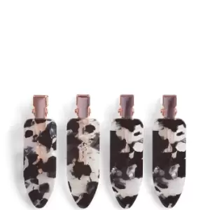 Image of Kitsch Creaseless Clips 4 Piece Set - Black Terrazzo