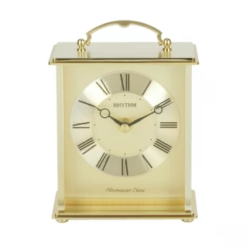 Image of Rhythm Gold Finish Metal Carriage Clock - Westminster Chime