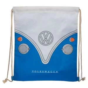 Image of Volkswagen VW T1 Camper Bus Blue Drawstring Bag