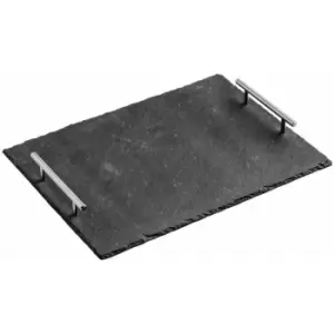Image of Large Slate Tray with Stainless Steel Handles - Premier Housewares