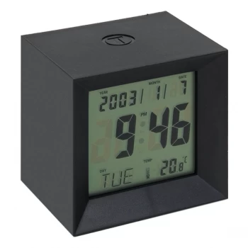 Image of WILLIAM WIDDOP LCD Cube Multifunction Alarm Clock - Black