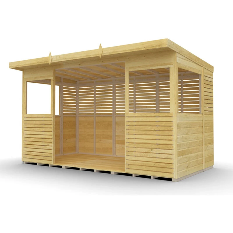 Image of DIY Sheds 12 x 6 BBQ/Outdoor Kitchen Shelter, Brown 12X6PBBQFF