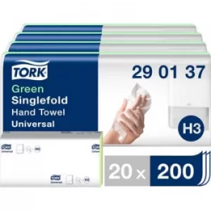 Image of TORK 290152 Zickzack C&C Universal Paper towels (L x W) 23cm x 24.8cm Green 20 x200 sheets/pack 4000 pc(s)