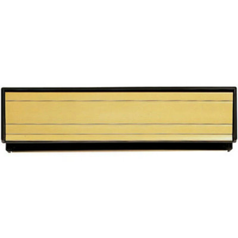 Image of Loops All-in-One Sleeved Letterbox Plate 253 x 38 x 35 65mm Aperture Gold Aluminium Multi