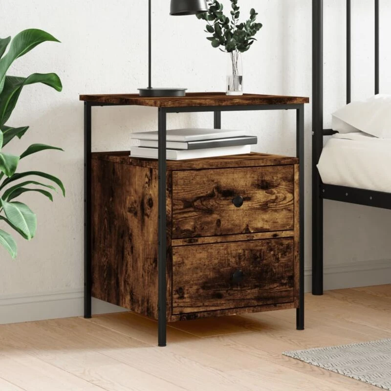 Image of VIDAXL Bedside Cabinet Smoked Oak 44x45x60cm Engineered Wood Vidaxl 8720845939663
